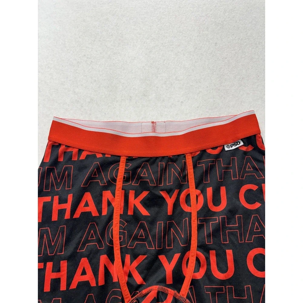 PSD Boxer Briefs Mens Medium Black Thank You Graphic Funny Stretch Underwear